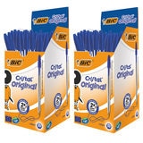 Bic Cristal Medium Ballpoint Pen in Blue - Pack of 100