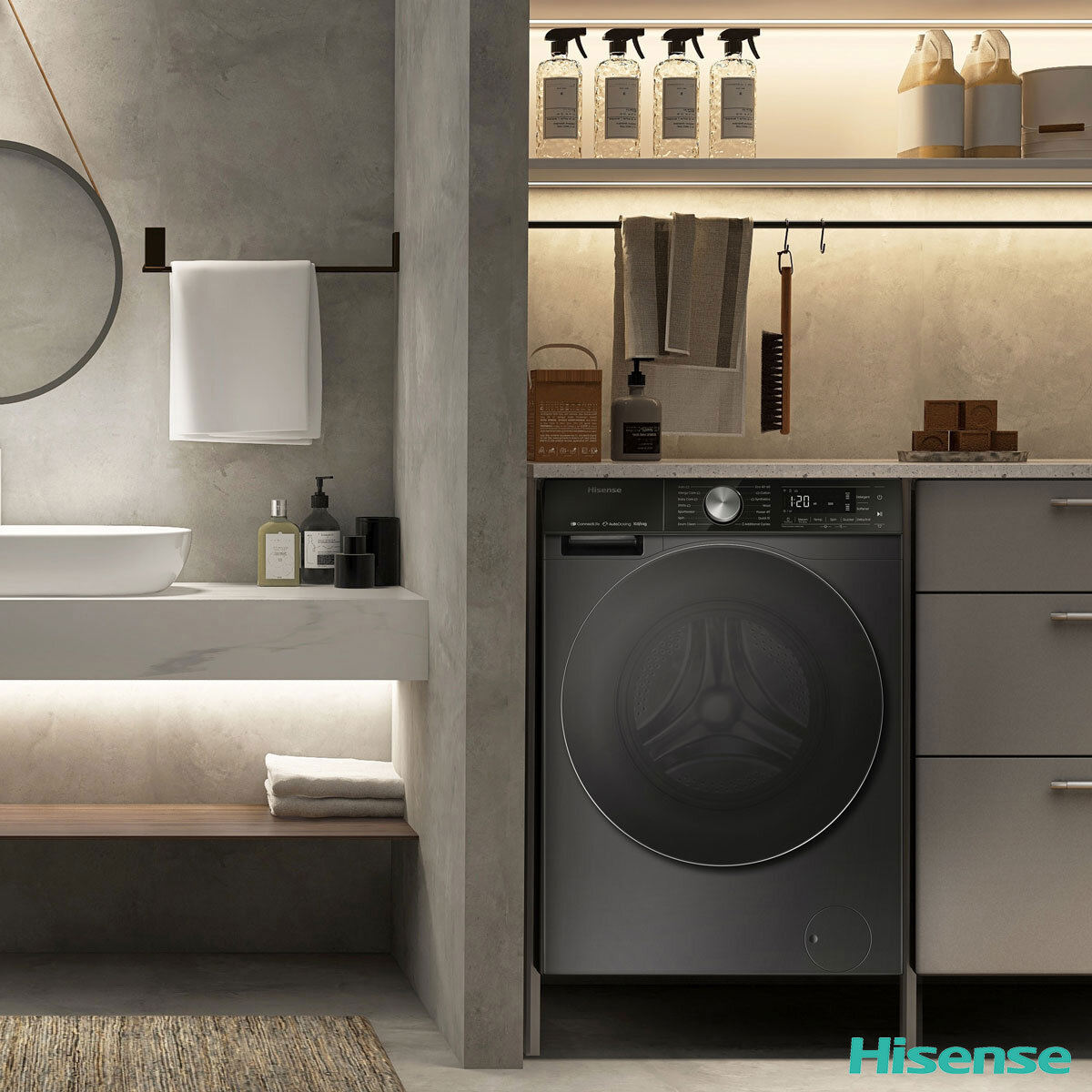 Hisense WD5S1045BB 10.5/6kg, Washer Dryer, D Rated in Black