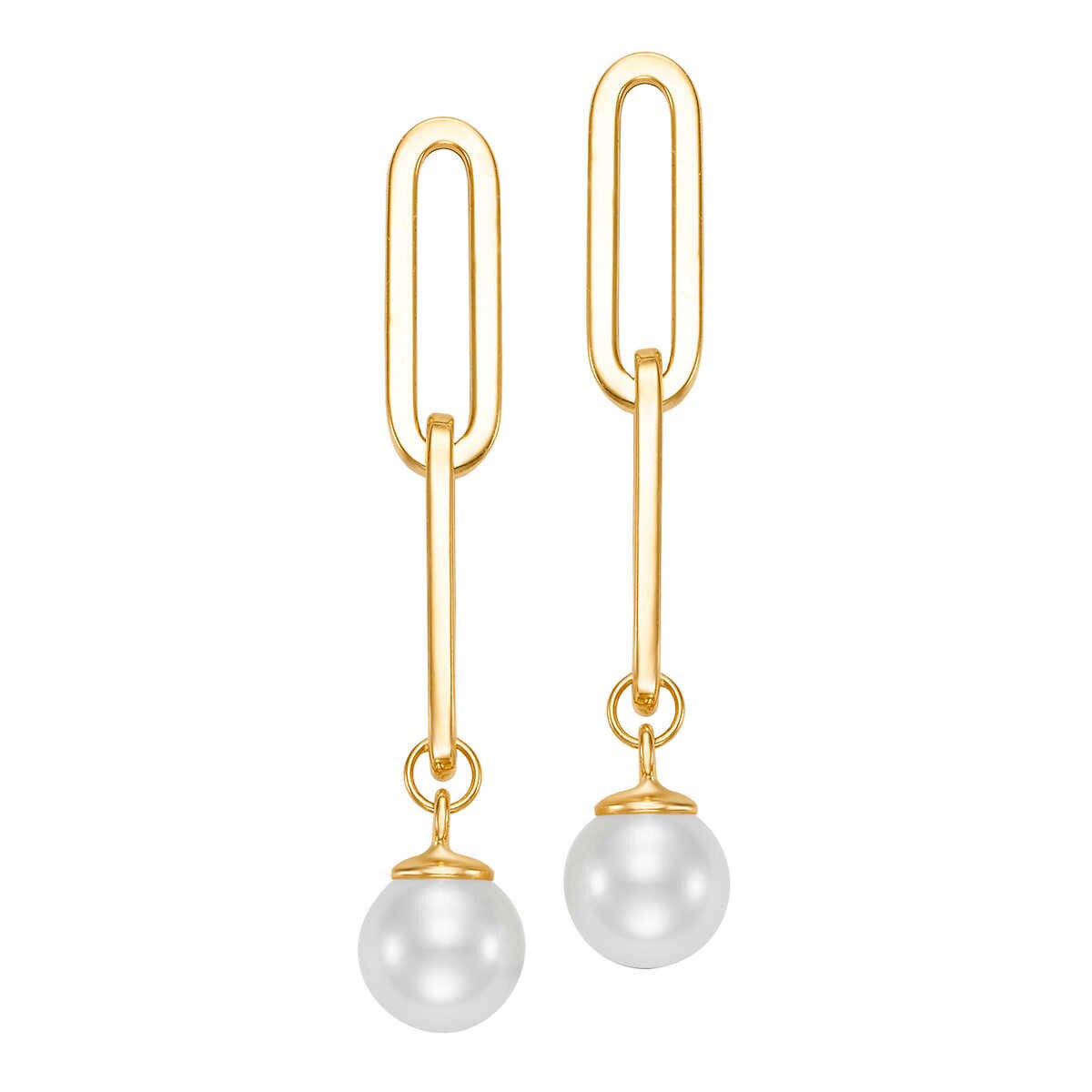 8-9mm Freshwater Pearl Earrings, 14ct Yellow Gold