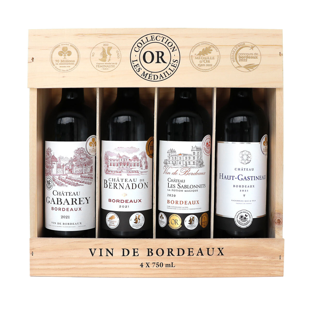 Bordeaux Wine Gift Pack, 4 x 75cl