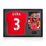Patrice Evra Signed Framed Manchester United Football Shirt including 1 Photo in 2 Options: White or Black Mount