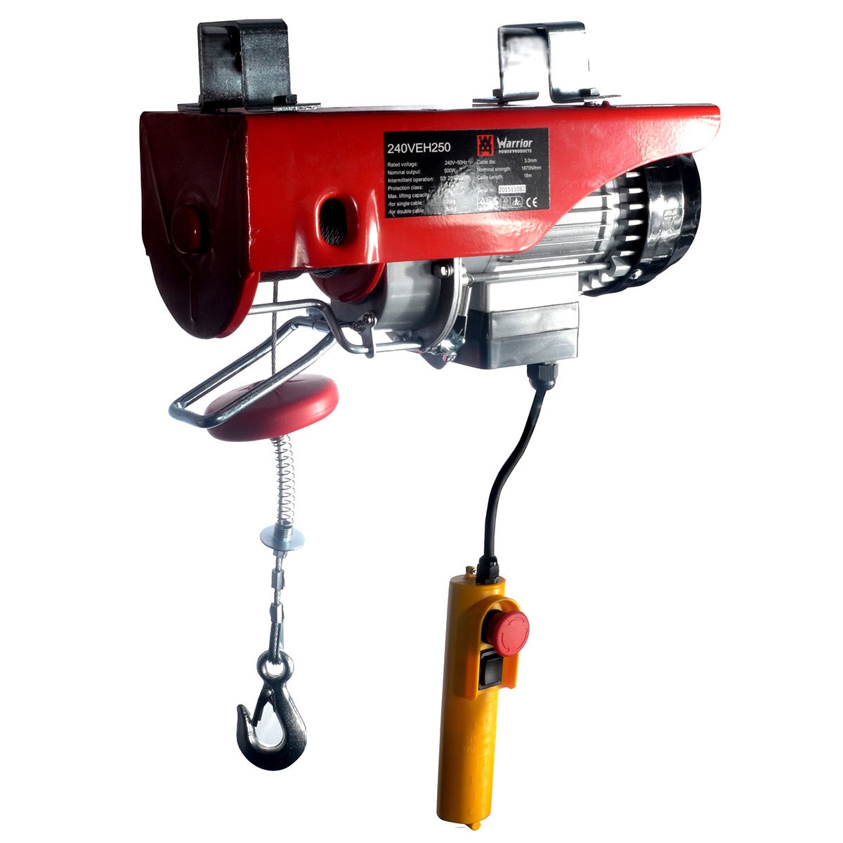 Warrior 250kg 240V Electric Hoist - Model 240EH250