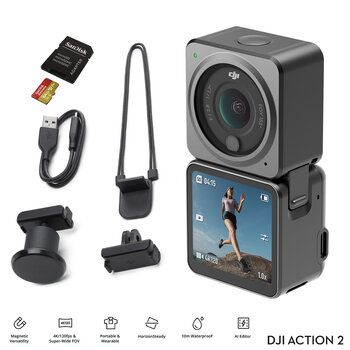 DJI Action 2 Dual-Screen Combo with SanDisk Extreme MicroSDXC 64GB