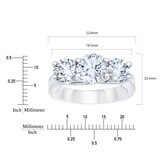 3ctw 3 Stone Ring, Platinum