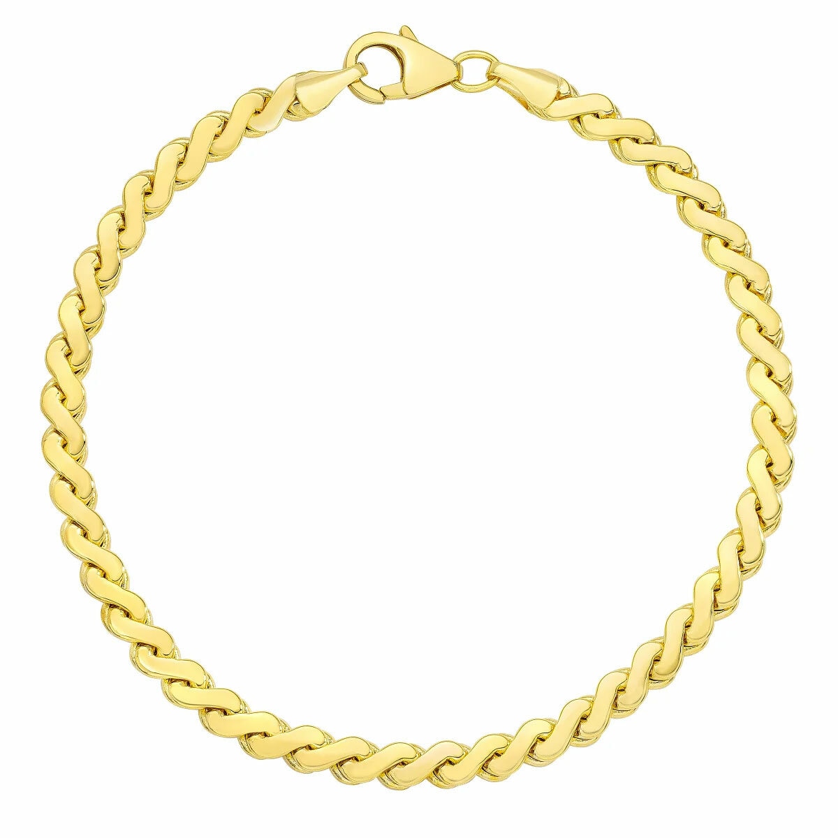 Serpentine Chain Bracelet, 14ct Yellow Gold