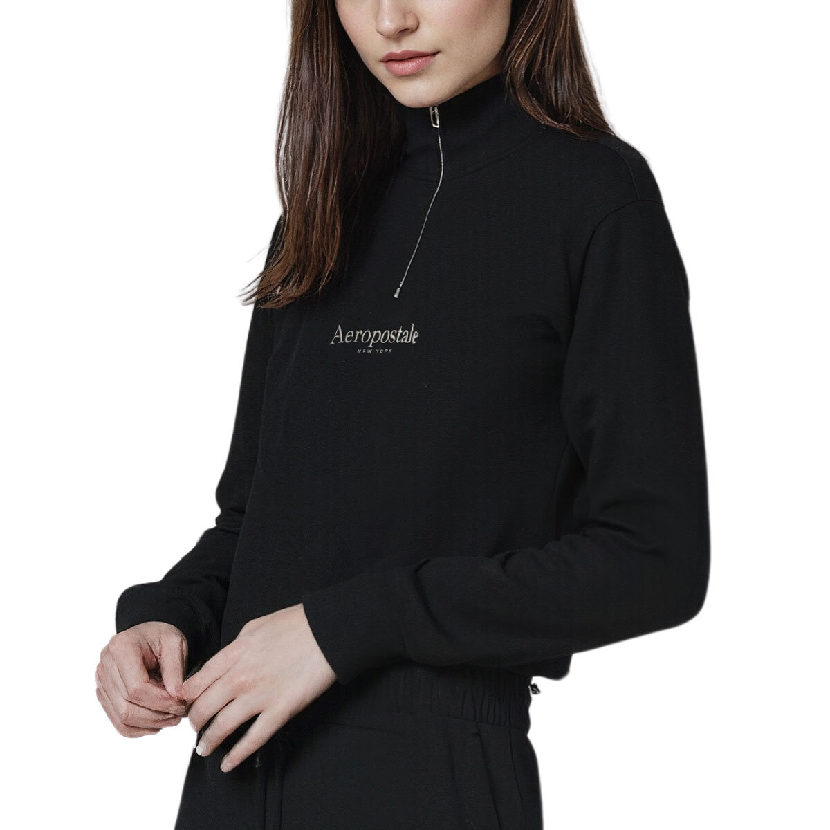 Aeropostale Ladies 1/4 Zip in Black