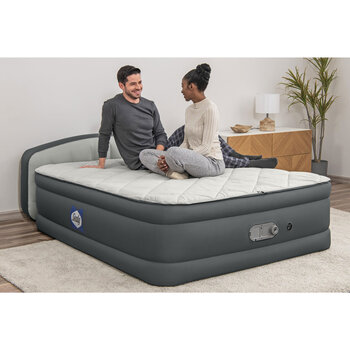 Sealy Queen Sized Airbed with Built-in Dual Pump and Headboard