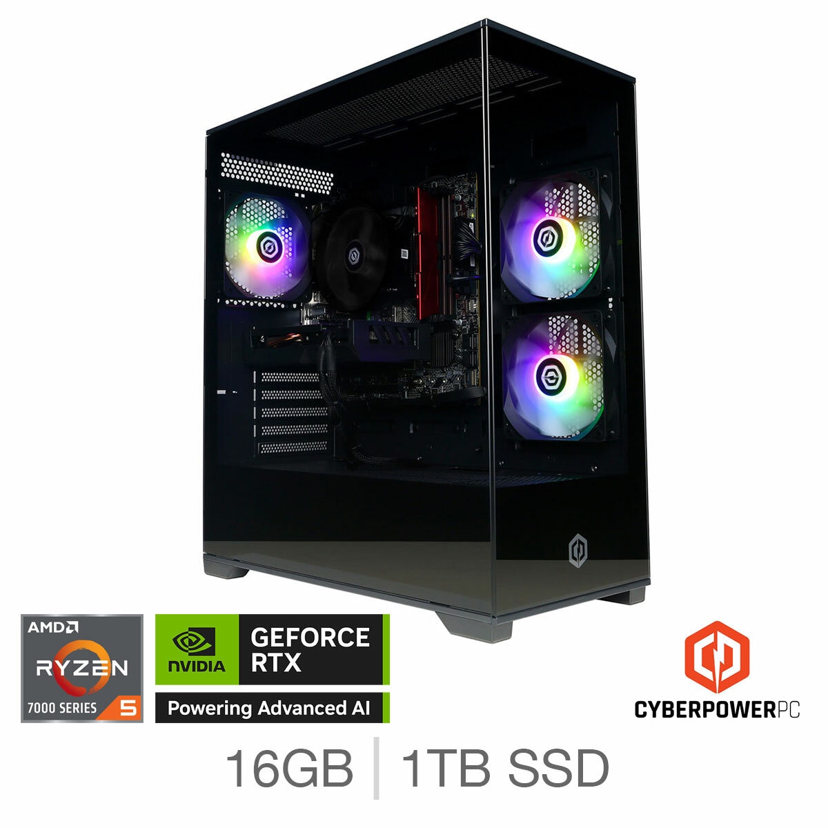 CyberPower, AMD Ryzen 5, 16GB RAM, 1TB SSD, NVIDIA GeForce RTX 5060, Gaming Desktop PC CyberPower, AMD Ryzen 5, 16GB RAM, 1TB SSD, NVIDIA GeForce RTX 5060, Gaming Desktop PC