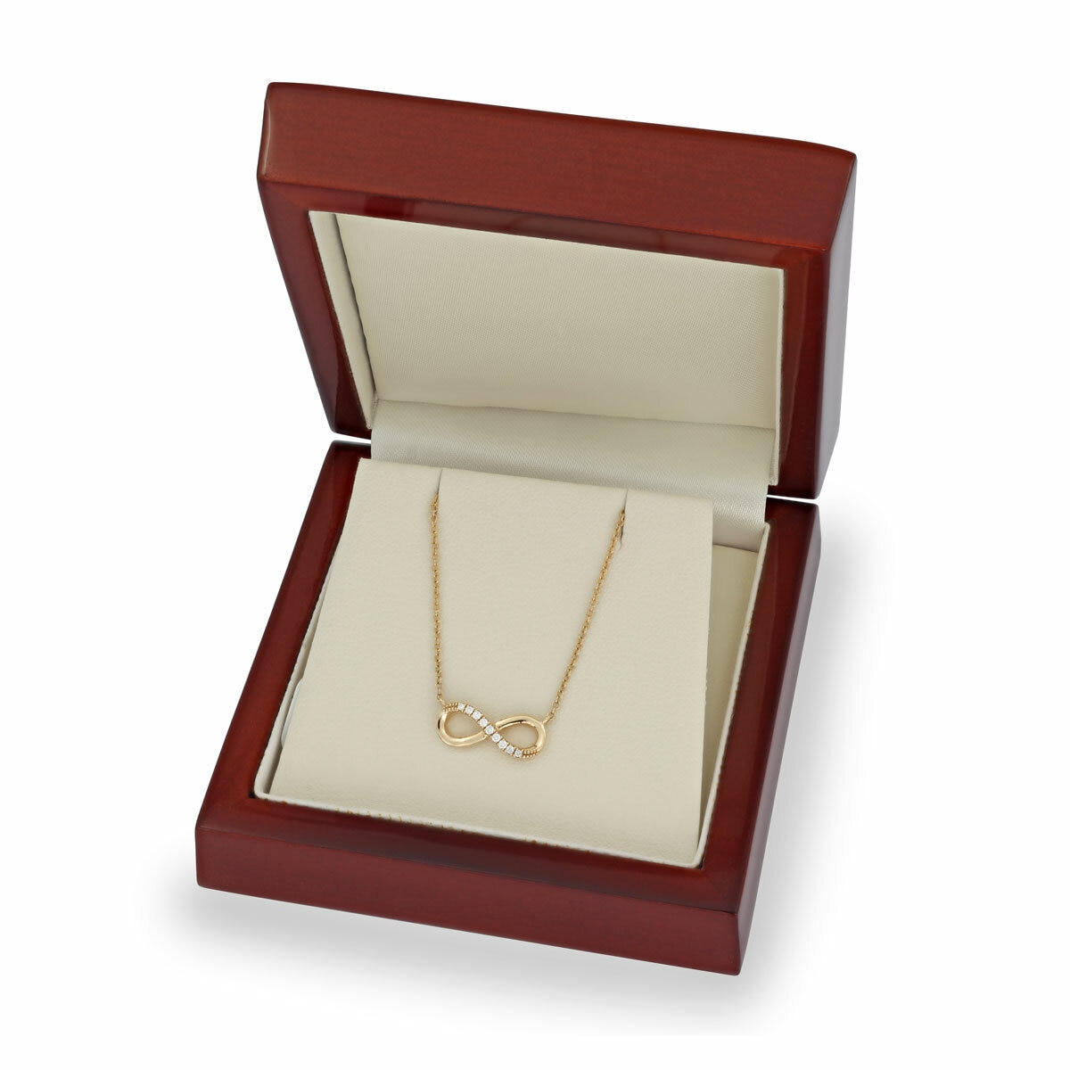 0.06ctw Round Brilliant Cut Diamond Infinity Necklace, 14ct Yellow Gold