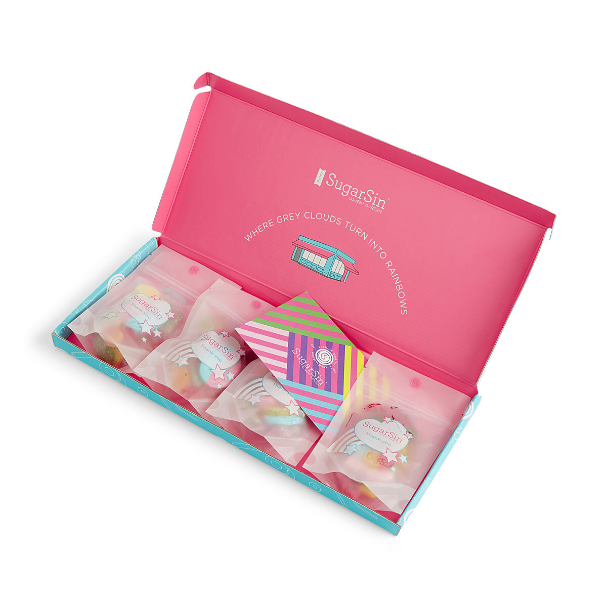 SugarSin 'Thank You' Pick 'n' Mix Pouches Letterbox Gift in Blue