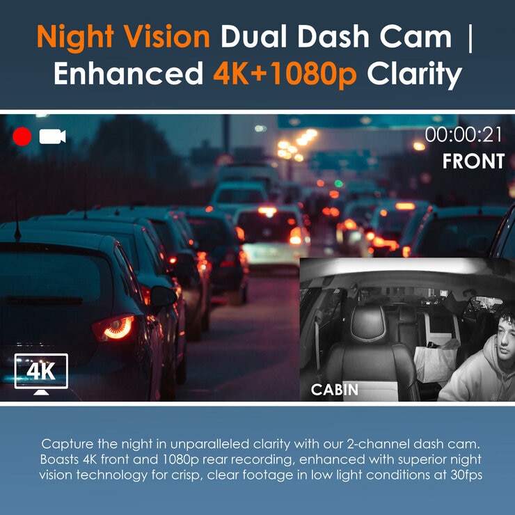 Rexing R316-2-CS 2 Channel 4K Dash Cam at costco.co.uk