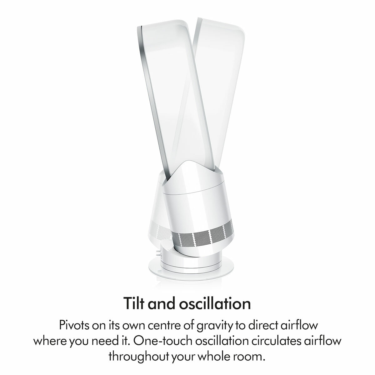 Lifestyle image of Dyson AM15 can tilt and oscillate