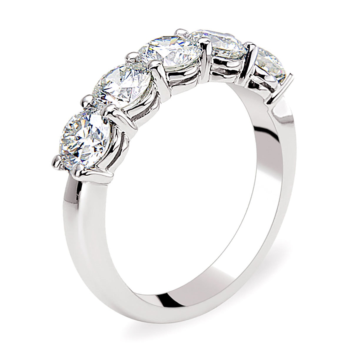 2.00ctw Round Brilliant Cut 5 Stone Diamond Ring, Platinum