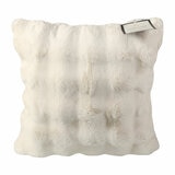 House & Home Faux Fur Bubble Cushion in White, 50 x 50 cm