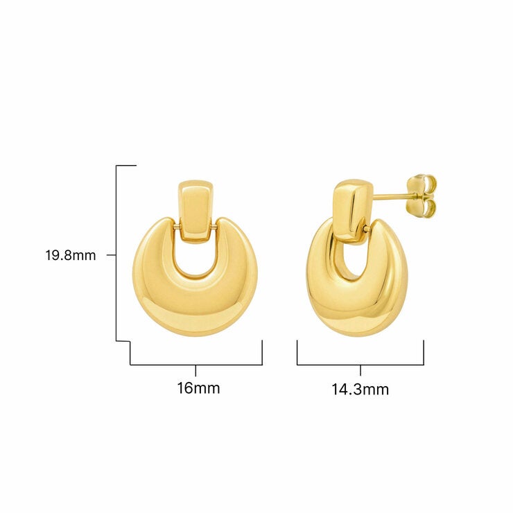 14ct Yellow Gold Plain Circle Drop Earrings 14ct Yellow Gold Plain Circle Drop Earrings