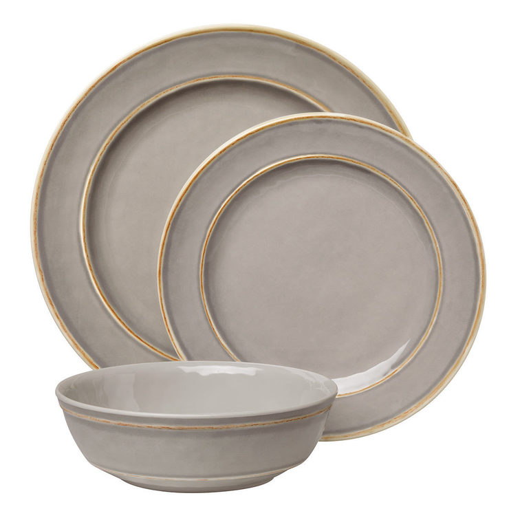 Cambria Melamine 12 Piece Dinnerware Set in Grey Costco UK