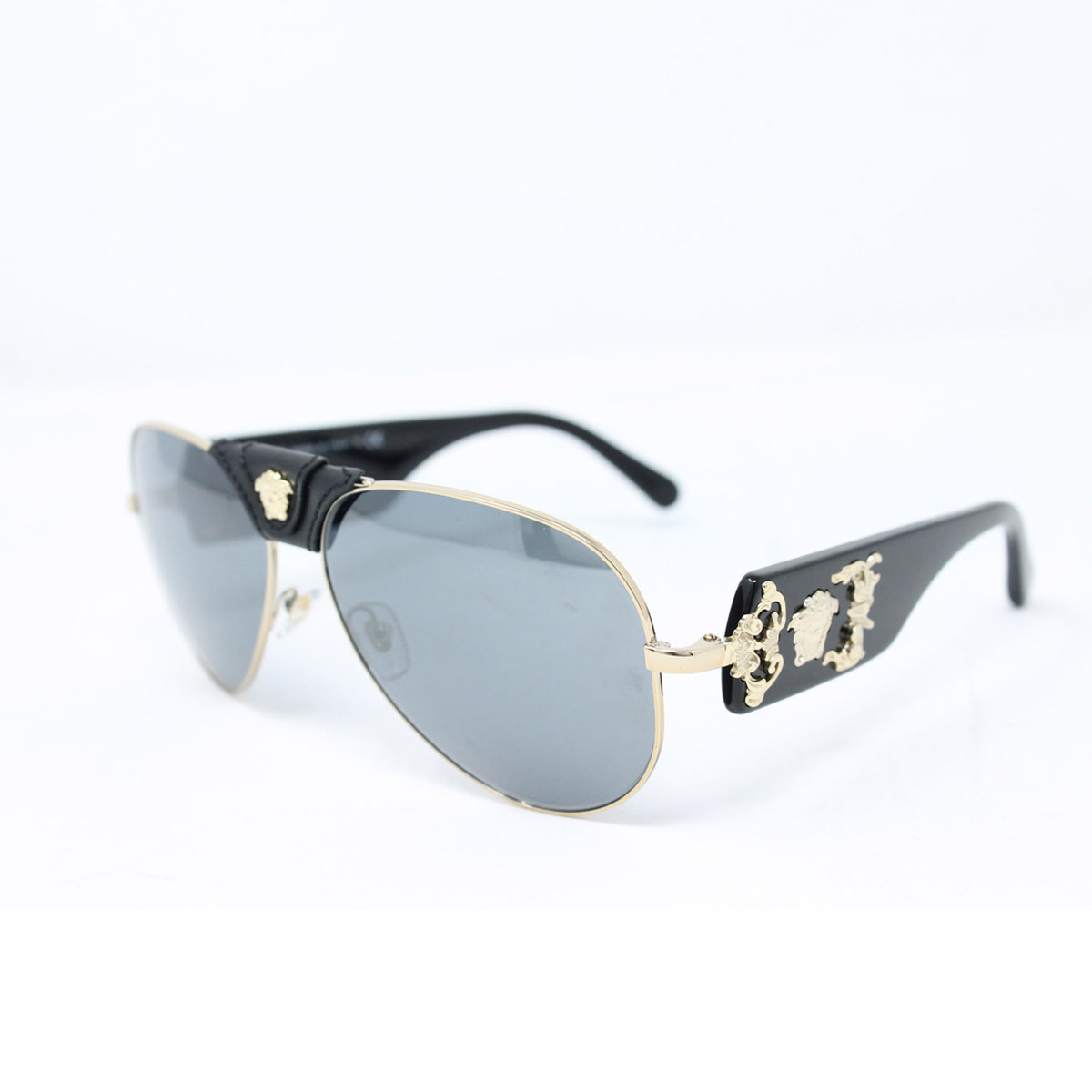 Versace Gold Metal Sunglasses with Grey 