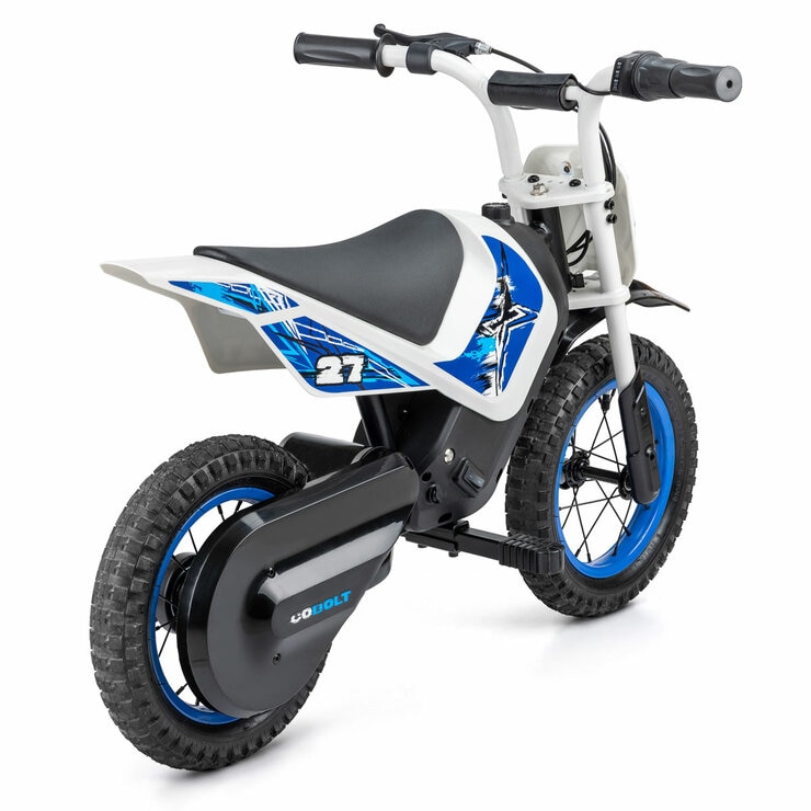 Studio image of the Xootz Cobolt Kids Electric Motorbike from the back