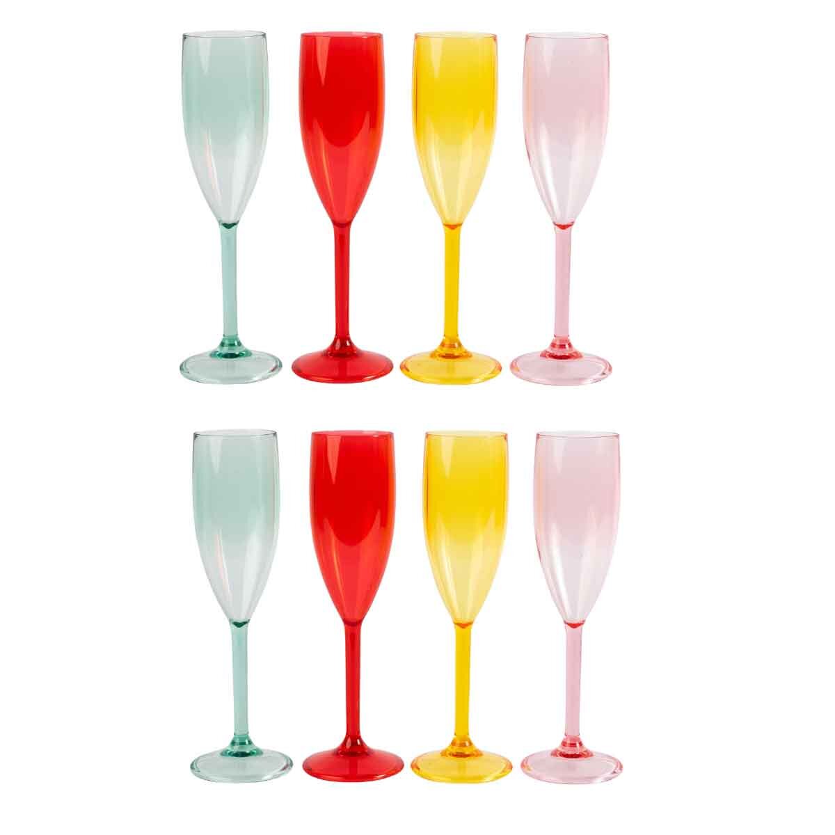 Navigate Strawberries & Cream Acrylic Flutes, 8 Pack