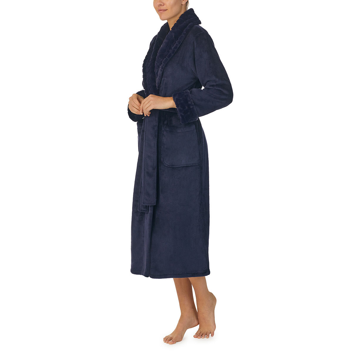 Carole Hochman Women's Plush Robe in Navy