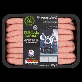 Riverway Foods Pork Chipolata Sausages, 900g