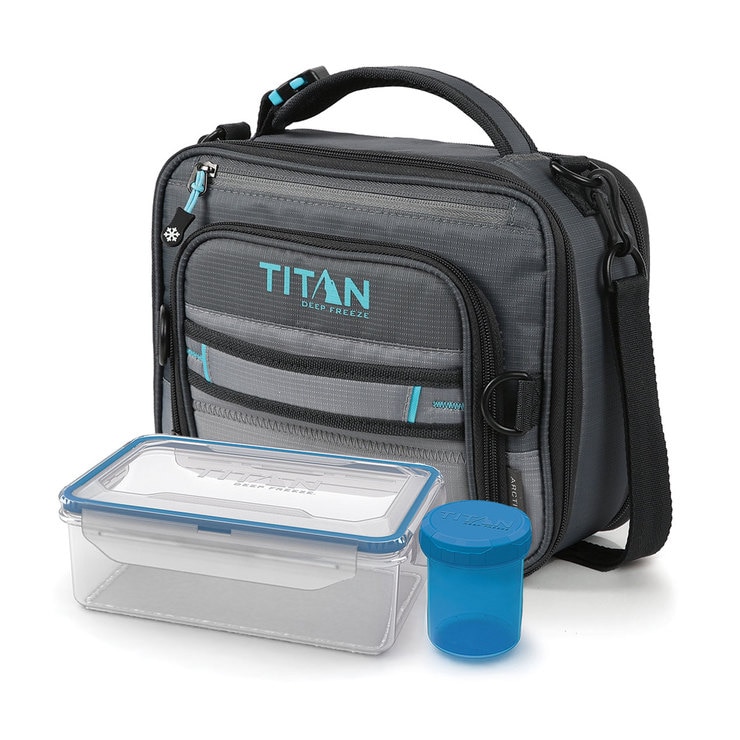 Titan Deep Freeze® Expandable Lunch Box with 2 Ice Walls® in Grey