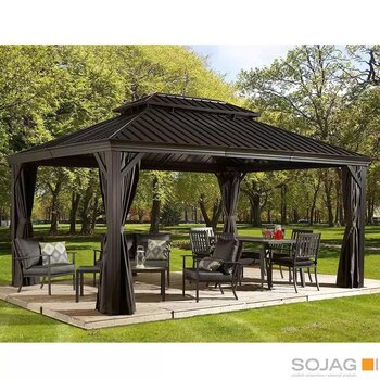 Sojag Messina 12ft x 16ft (3.65 x 4.87m) Sun Shelter with Galvanised Steel Roof