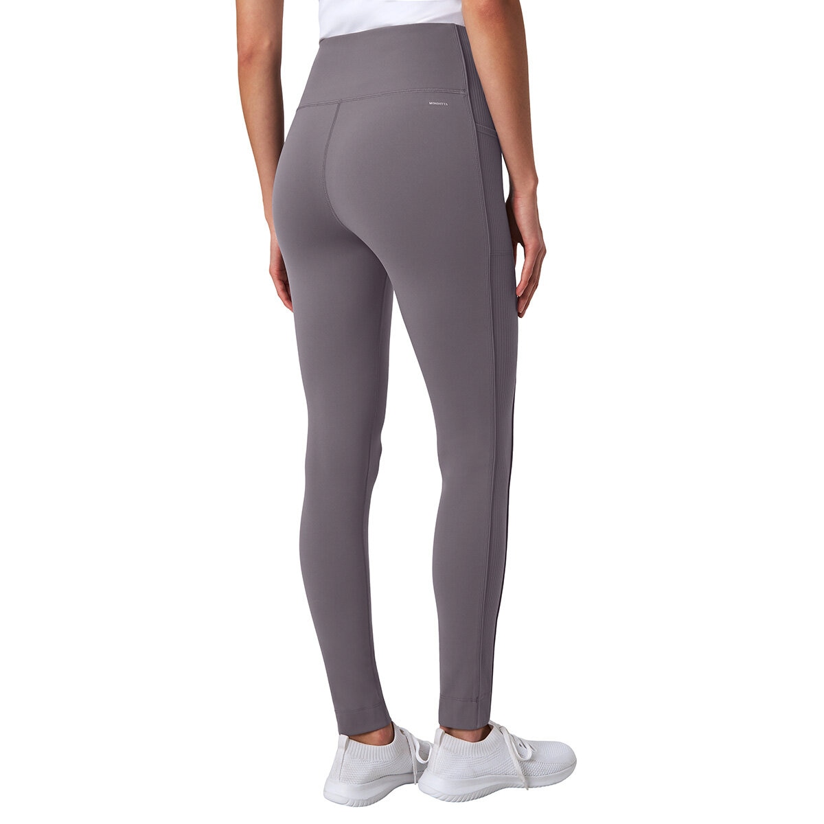 Mondetta Women's Ribbed Panel Tight in Grey