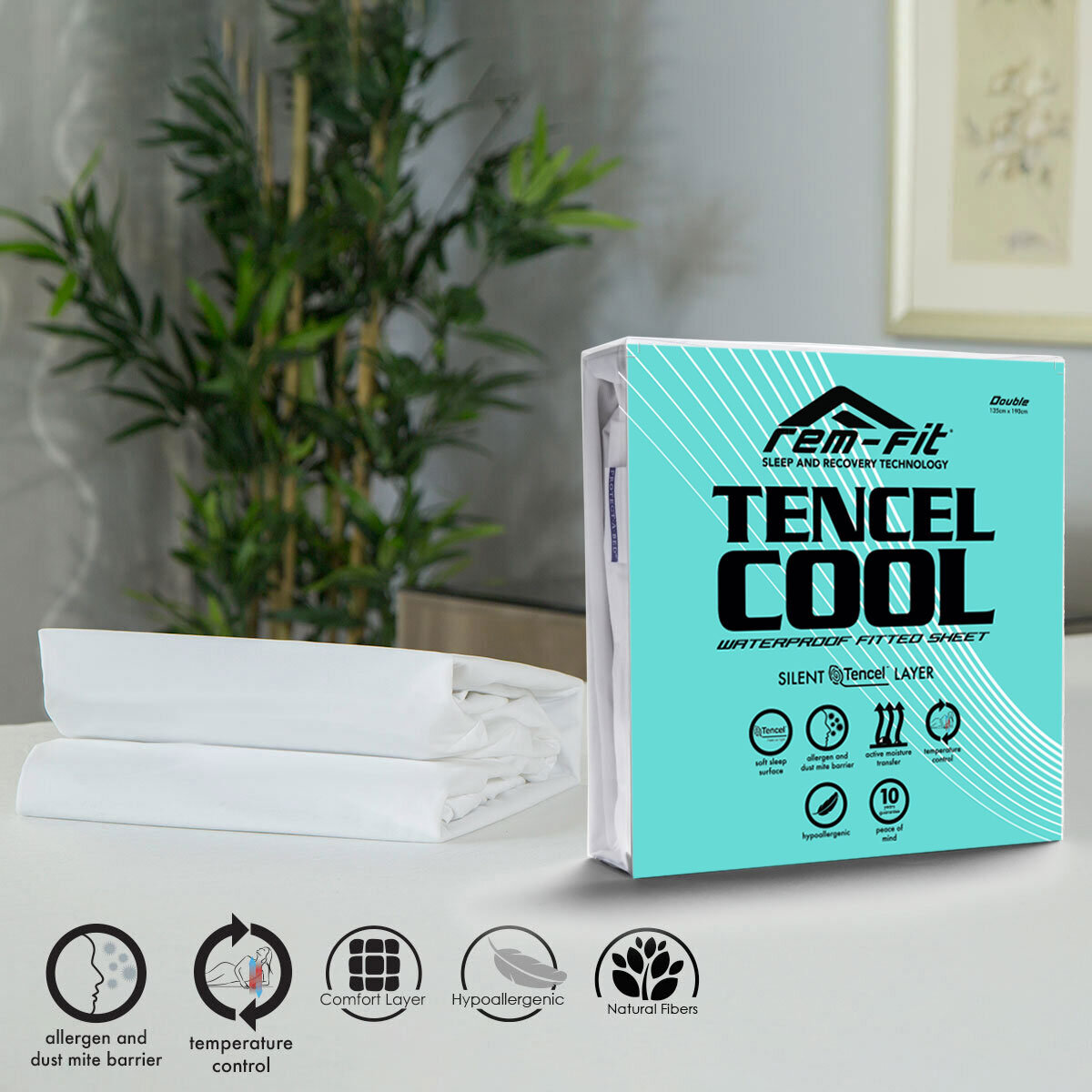 REM-Fit Tencel Mattress Protector, Single