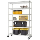 TRINITY EcoStorage™ 6-Tier 6ft x 4ft x 1.5ft (183 x 122 x 46cm) Chrome Storage Unit with Casters