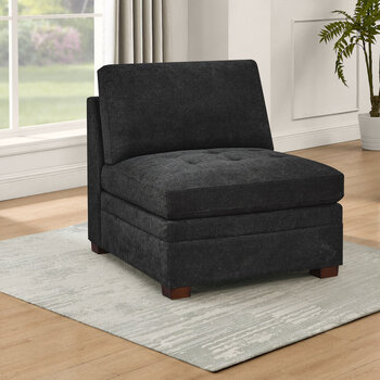 Thomasville Tisdale Dark Grey Fabric Armless Chair