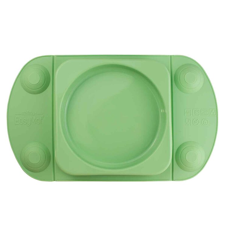 EasyTots EasyMat MiniMax Open Suction Weaning Plate in Sage EasyTots EasyMat MiniMax Open Suction Weaning Plate in Sage