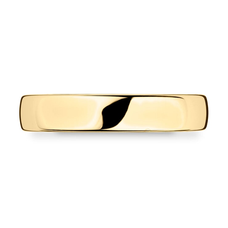 4.0mm Basic Light Court Wedding band. 18ct Yellow Gold