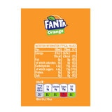 Nutritional inforation on orange background