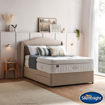 Silentnight Geltex 4000 Pocket Boxtop Mattress & Sandstone Divan in 4 Sizes