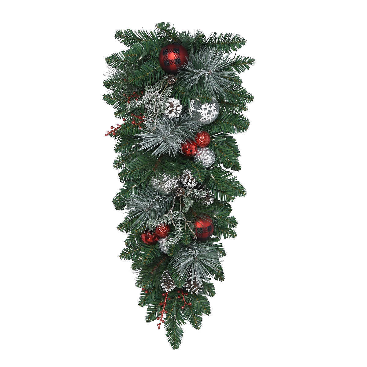 32 Inch (81 cm) Christmas Illuminated Decorated Swag With 20 LED Lights 
