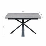 Jordan Ceramic Extending Dining Table + 6 Grey Chairs, Seats 6-8