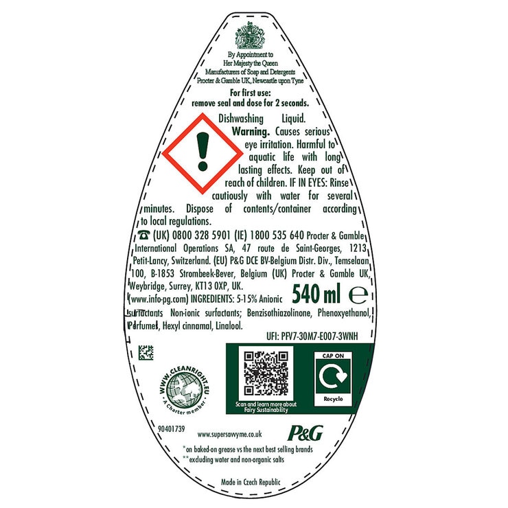 Fairy Hand Dish Original, 8 x 540ml