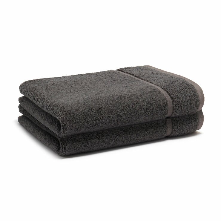 Panda Bamboo & Cotton Grey Hand Towels, 2 Pack Panda Bamboo & Cotton Grey Hand Towels, 2 Pack