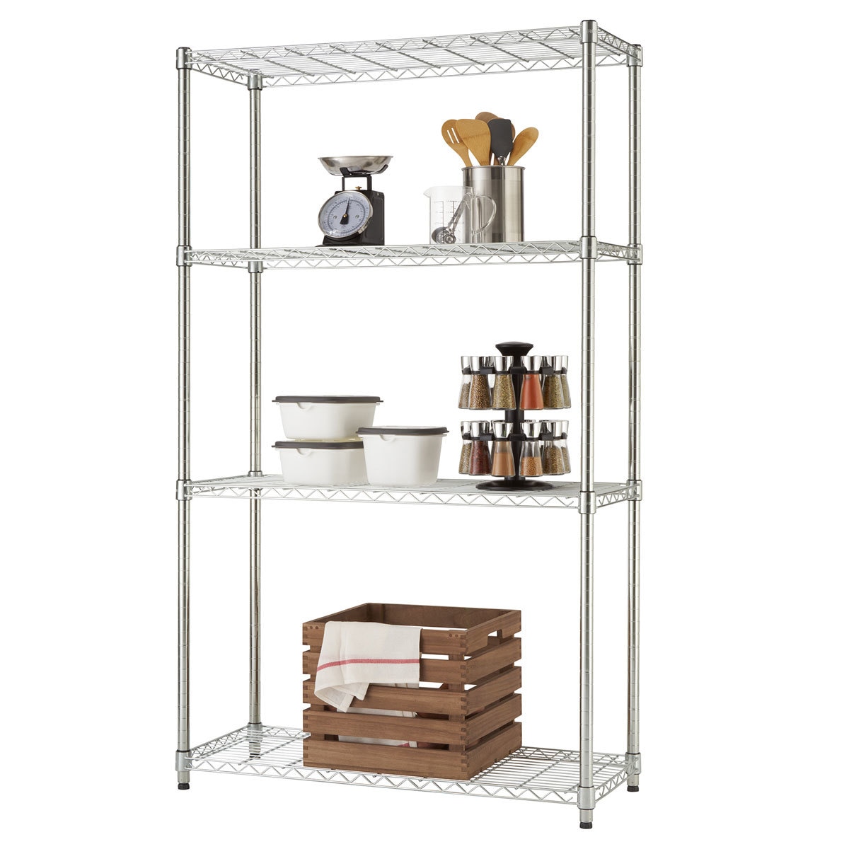 TRINITY 36" (91cm) EcoStorage™ 4-Tier Chrome Storage Unit