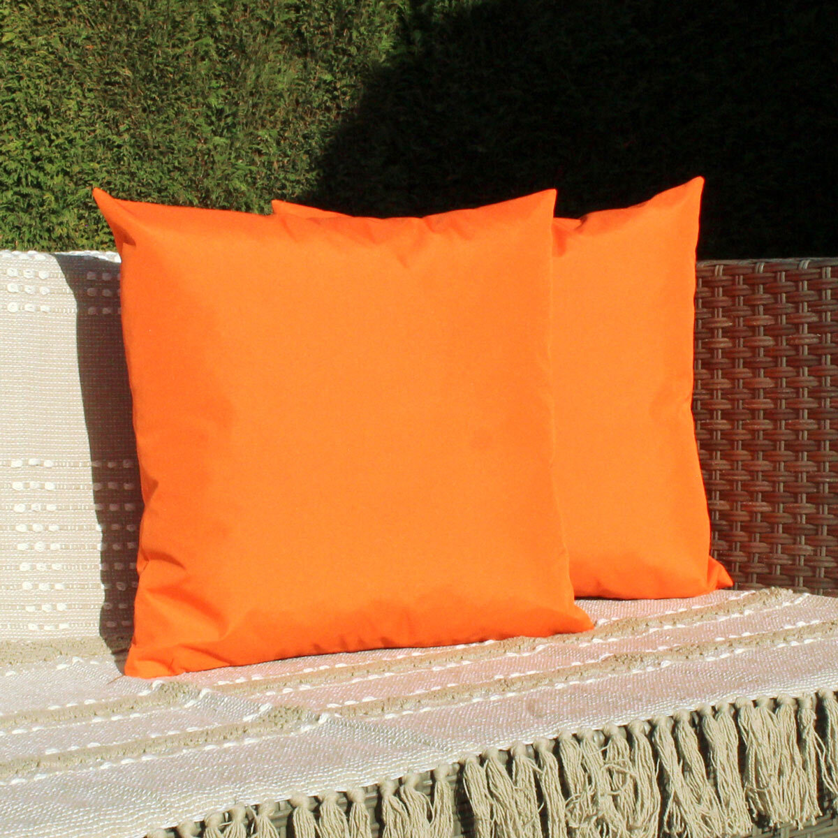 Furn Wrap Outdoor Cushion 2 Pack in Orange, 43 x 43 cm