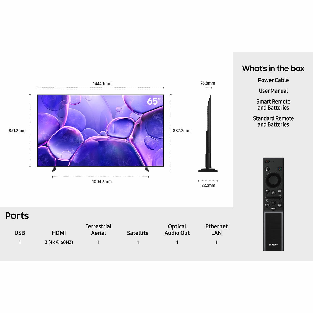 Buy Samsung UE65U8000FKXXU 65 Inch LED 4K Ultra HD Smart TV at Costco.co.uk