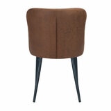 Indus Valley Henley Round Wooden Dining Table + 4 Brown Chairs