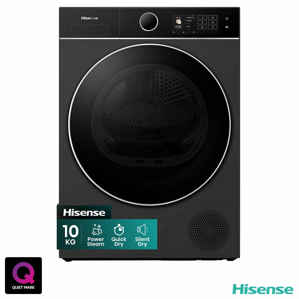 Hisense KitchenFit 5i Series DH5I104BBAB, 10kg Heat Pump Dryer, A+++ Rated in Black