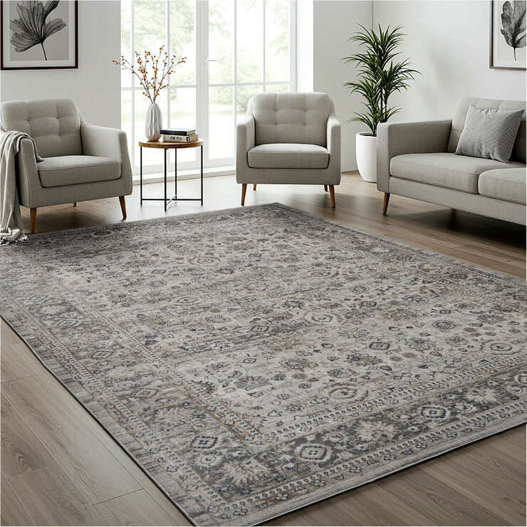 Gertmenian Grey Divina Area Rug, 200 x 274 cm Gertmenian Grey Divina Area Rug, 200 x 274 cm