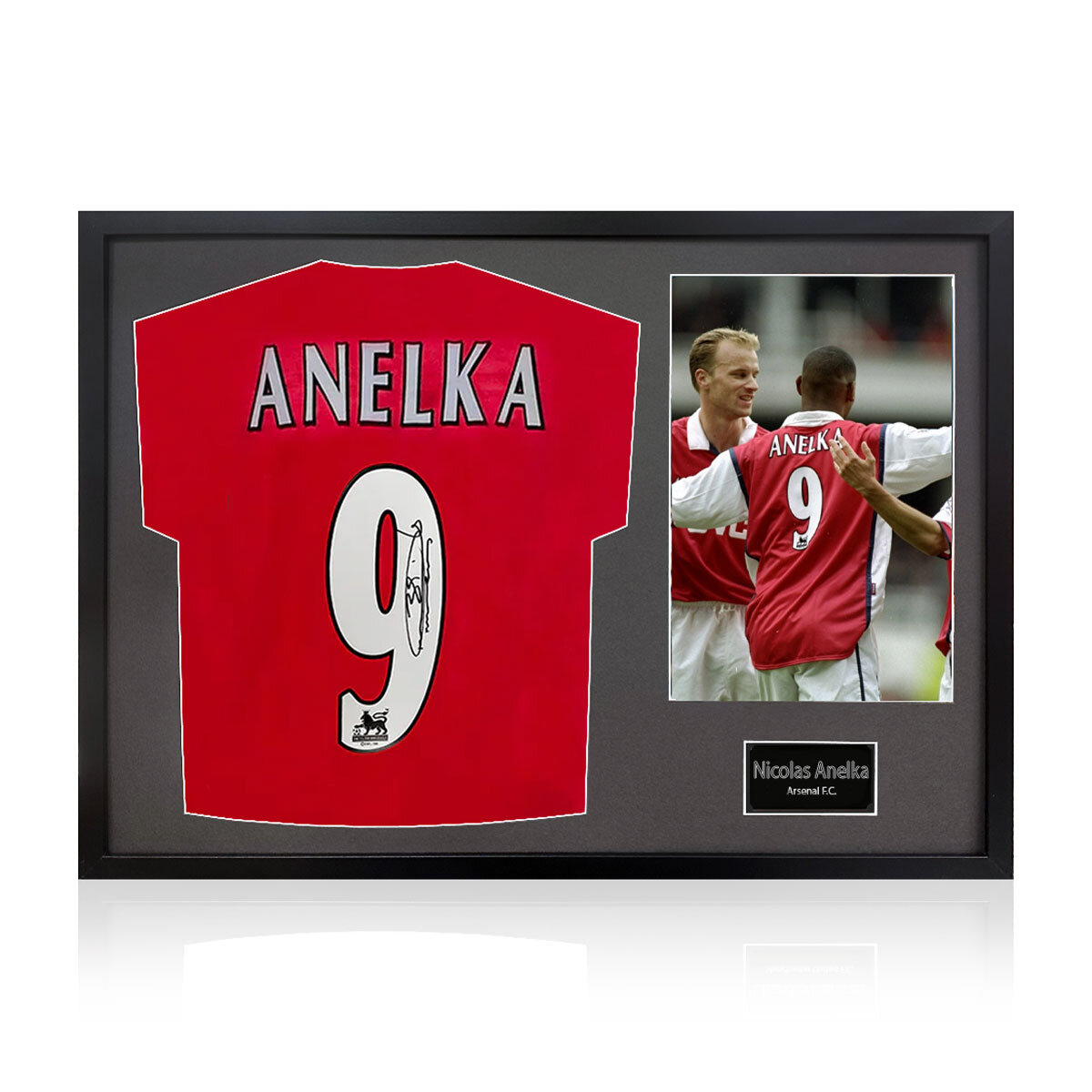 Nicolas Anelka Signed Framed Arsenal Football Shirt including 1 Photo, with Black Mount