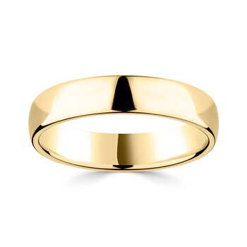 5.0mm Luxury Court Wedding Ring, 18ct Yellow Gold