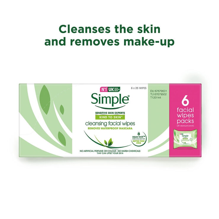 Simple Kind to Skin 150 Cleansing Facial Wipes, 6 x 25 Pack Costco UK