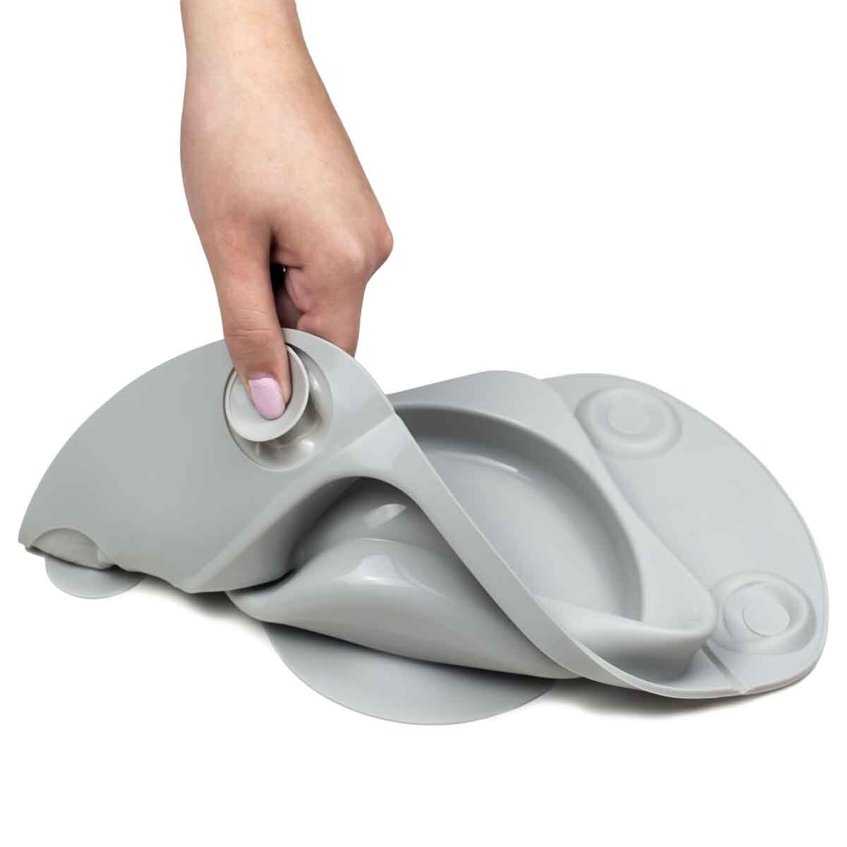 EasyTots EasyMat MiniMax Open Suction Weaning Plate in Grey