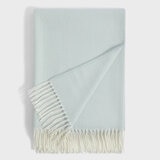 Osprey London Blue Herringbone Fringed Throw, 140 x 190 cm